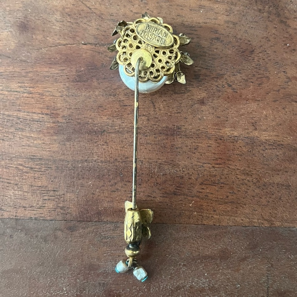 Vintage Miriam Haskell Signed Stick Pin - image 4
